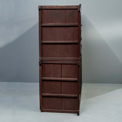 Antique Japanese Meiji Period Two Piece Tansu Chest (Goshu Mizuya)