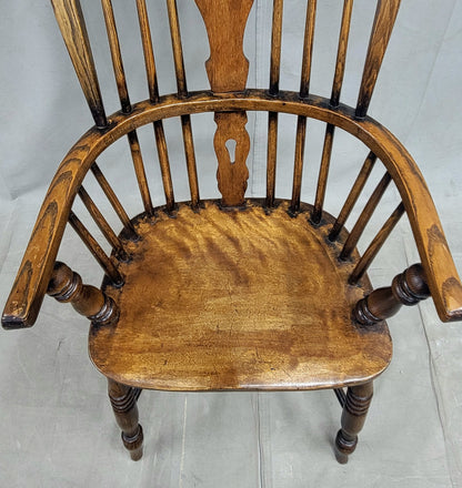 Vintage English Oak and Elm Windsor Chairs - A Pair