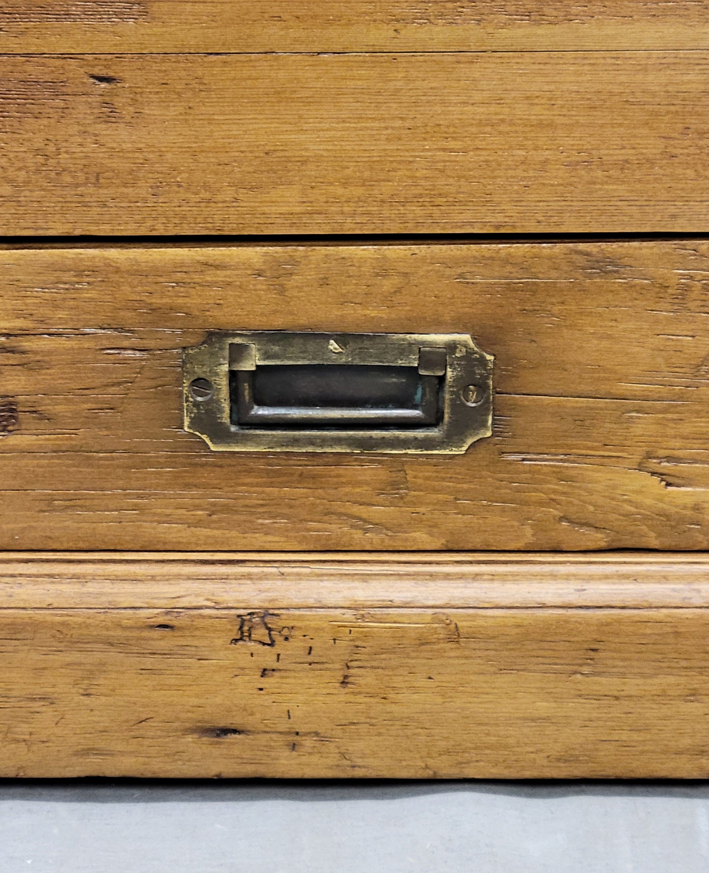 Antique English Pine Blanket Chest With Drawer