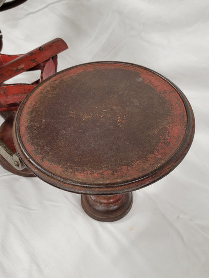 Antique 19th Century John Chatillon & Sons Painted Red Cast Iron and Brass Scale