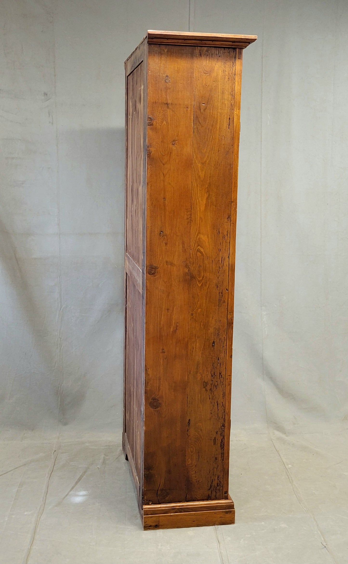 Antique French Rustic Pine and Cherry Wood Cupboard