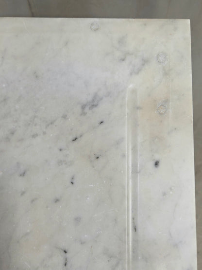 Antique European Pine and Marble Side Table or Nightstand