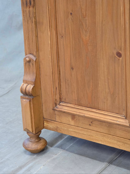 Vintage German Natural Pine Tall Cabinet Cupboard