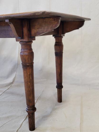 Antique Rustic English Oak Farmhouse Dining Table