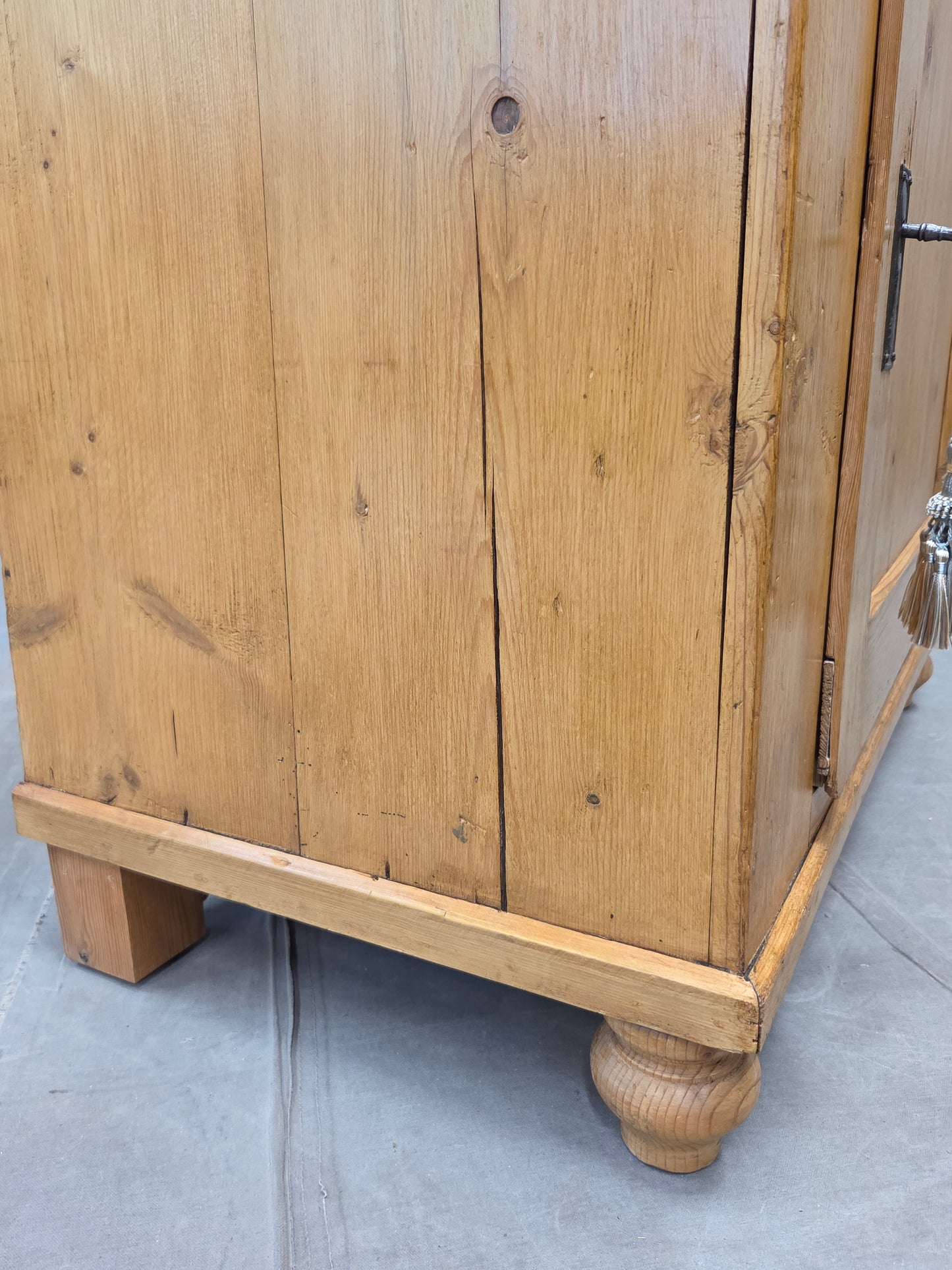 Antique English Pine Single Door Cupboard with Working Key and Original Hardware