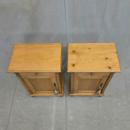 Vintage Eastern European Natural Pine Nighstands - a pair