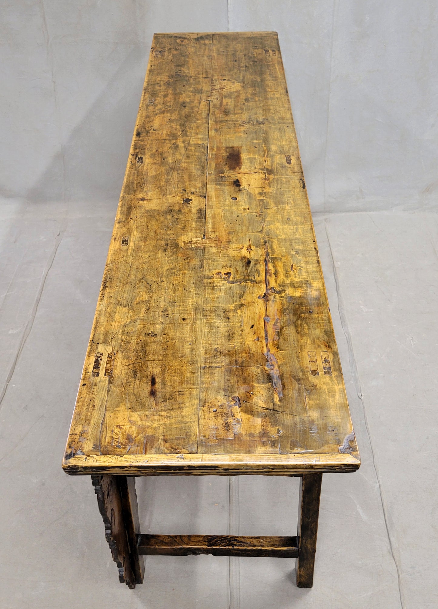 Antique Early 19th Century Chinese Red Lacquer Altar / Console Table