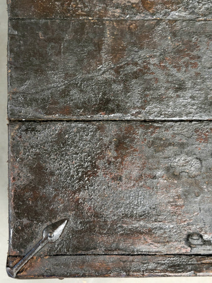 Antique Early 1900s Tibetan Trunk With Original Paint in Dragon Motif