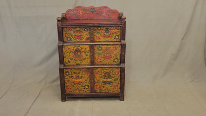 Antique 1920s Tibetan Stepped Storage Altar Cabinet