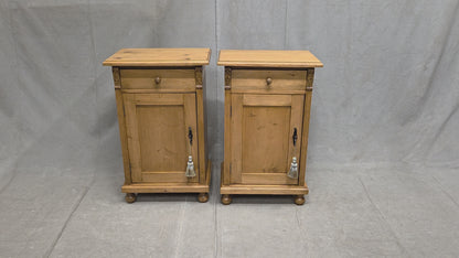 Vintage Eastern European Natural Pine Nighstands - a pair