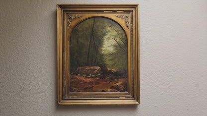 Antique 19th Century French Forest Landscape signed E.S. Buffett, 1862
