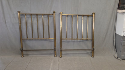 Antique Brass Twin Bed Headboards - A Pair