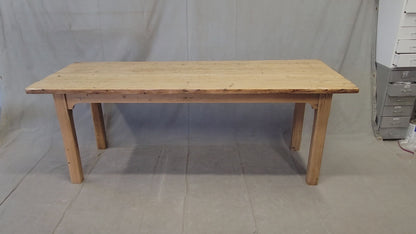 Antique Circa 1900 French Light / Bleached Pine Rustic Worktable Dining Table