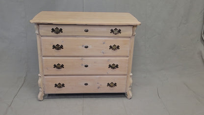 Antique Dutch Whitewashed Pine Dresser Chest of Drawers