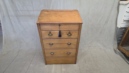 Antique Circa 1900 English Pine Schoolmaster's Standing Desk with Storage