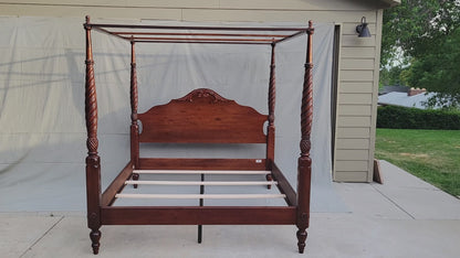 Ethan Allen British Classics King Size Montego Four Poster Tester Canopy Bed