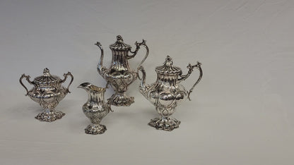 Antique 1870s Redfield & Rice Silverplate Tea and Coffee Set